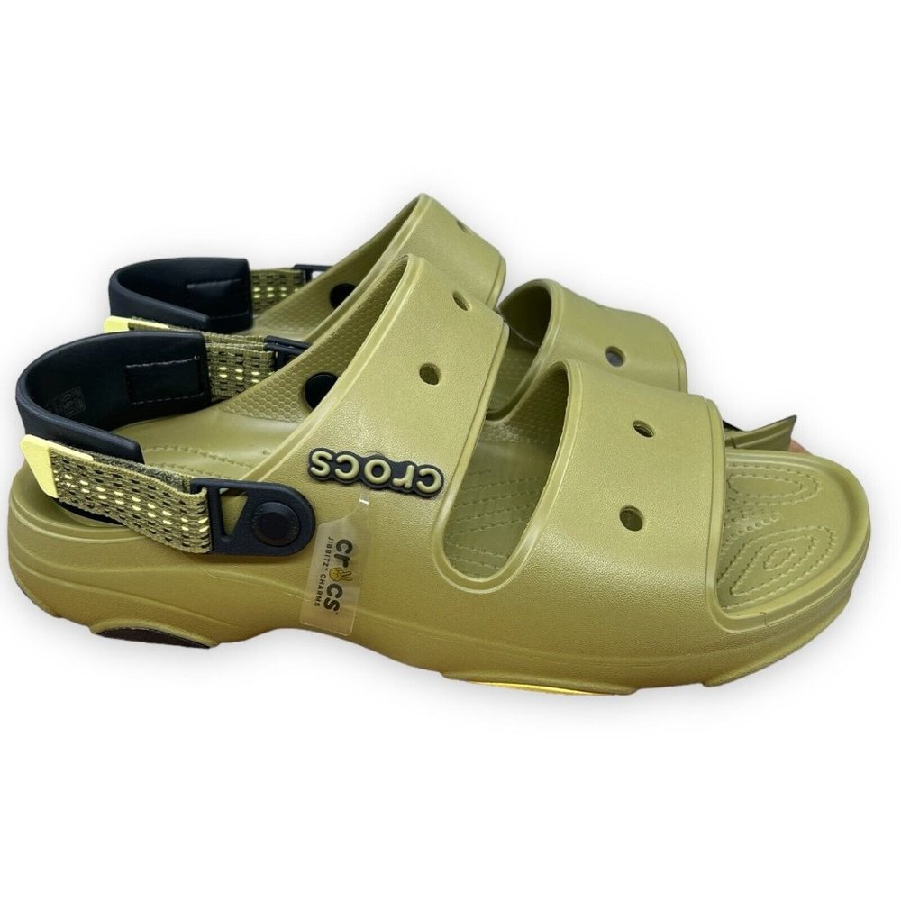 Crocs All Terrain Sandals Mens Size 12  Green Lightweight Adjustable Strap Hike
